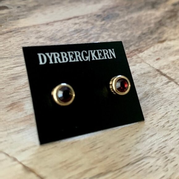 Dyrberg/Kern Selma Swarovski Crystal stud earrings in Wine Red - Picture 4 of 4